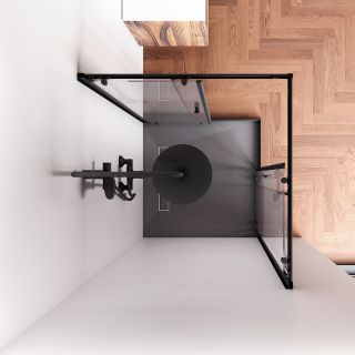 Душевой уголок AM.PM Sunny W87G-403-9090-BT профиль черный матовый 90x90 см